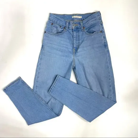Levi’s High Waist Tapered Distressed Mom Jeans 25 - Picture 1 of 10